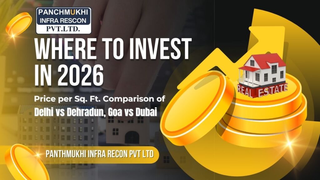 Where to Invest in 2026 Price per Sq. Ft. Comparison of Delhi vs Dehradun, Goa vs Dubai